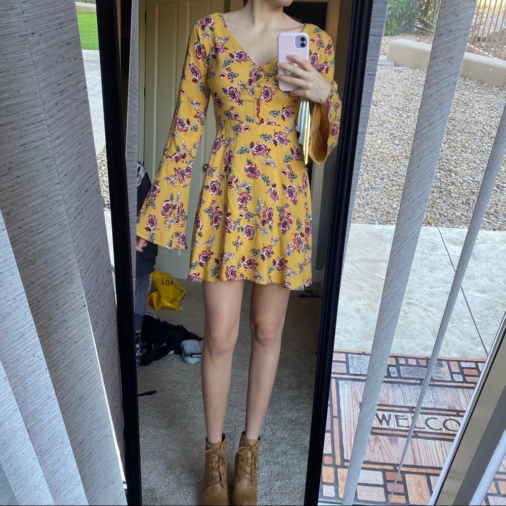 Yellow floral dress